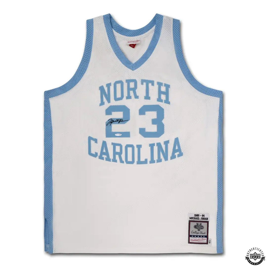 Michael Jordan Signed 1983-84 Unc Tar Heels White Mitchell & Ness Jersey