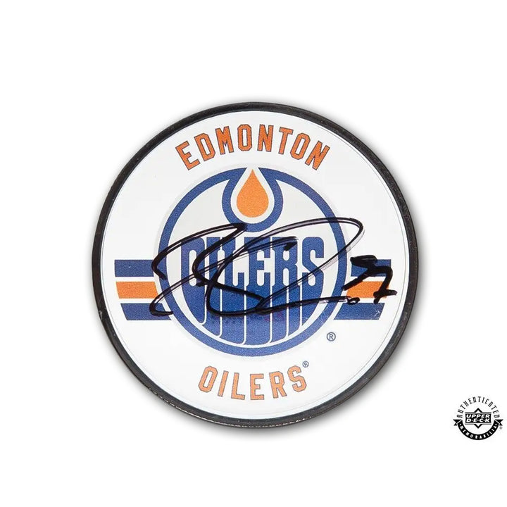 Connor Mcdavid Lucite Edmonton Oilers Puck 