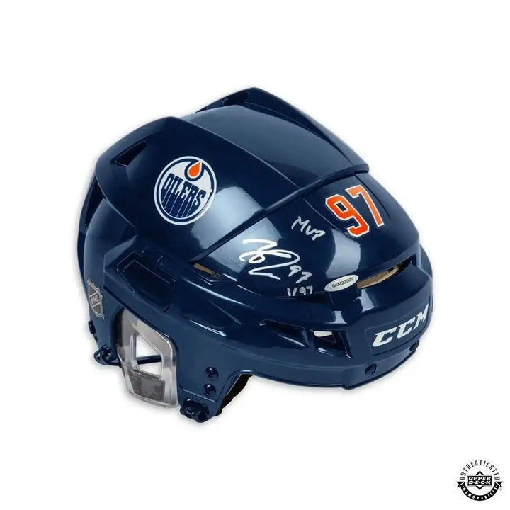 Connor Mcdavid Signed & Inscribed Ccm Edmonton Oilers Authentic Helmet Ltd/97