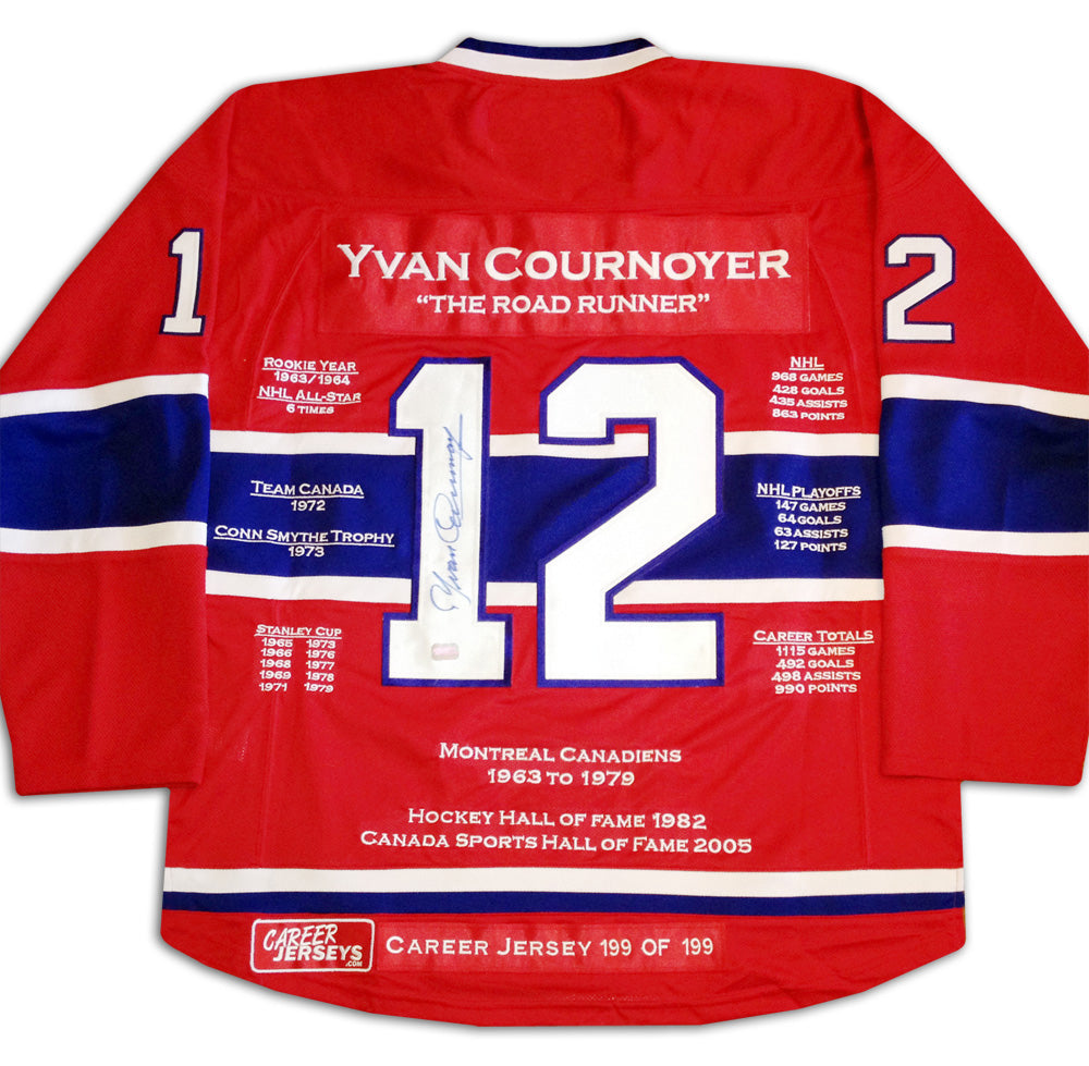 Yvan Cournoyer Career Jersey #199 Of 199 Autographed - Montreal Canadiens, Montreal Canadiens, NHL, Hockey, Autographed, Signed, CJPCH32082