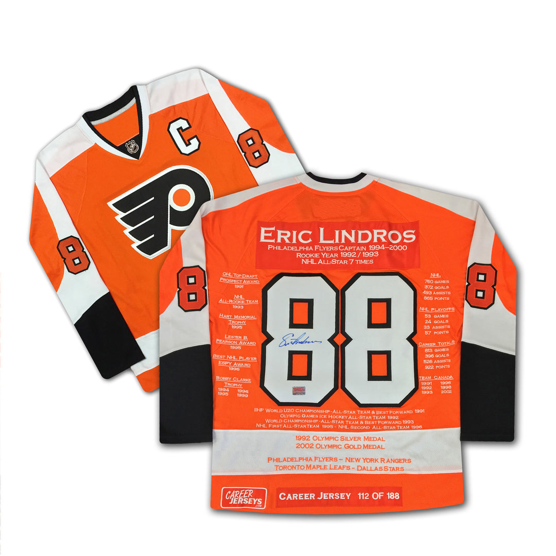 Eric Lindros Career Jersey Autographed - Ltd Ed 188 - Philadelphia Flyers, Philadelphia Flyers, NHL, Hockey, Autographed, Signed, CJCJH30500