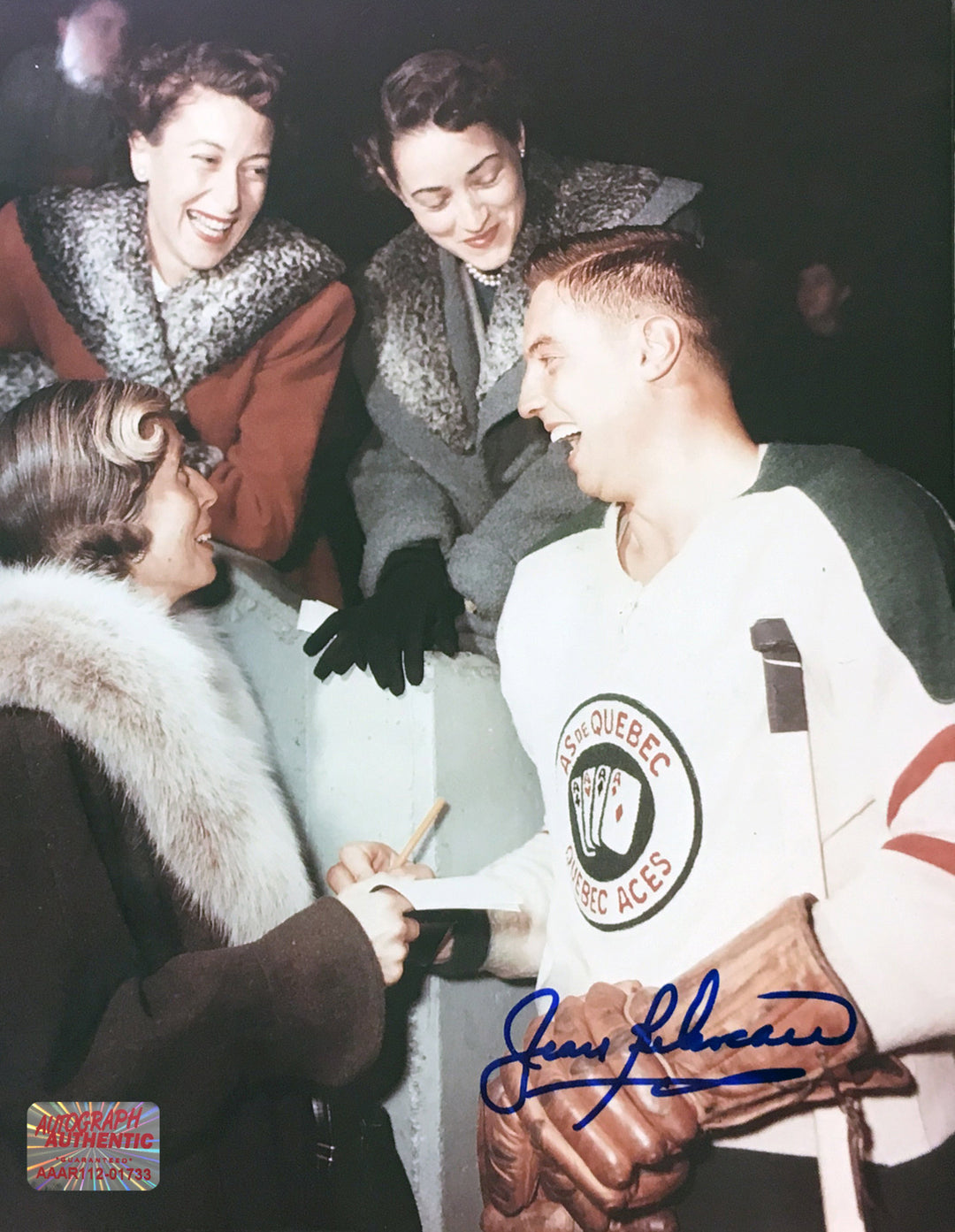 Autographed Jean Beliveau 8X10 Young Photo Montreal Canadiens, Montreal Canadiens, NHL, Hockey, Autographed, Signed, AAHPH31542