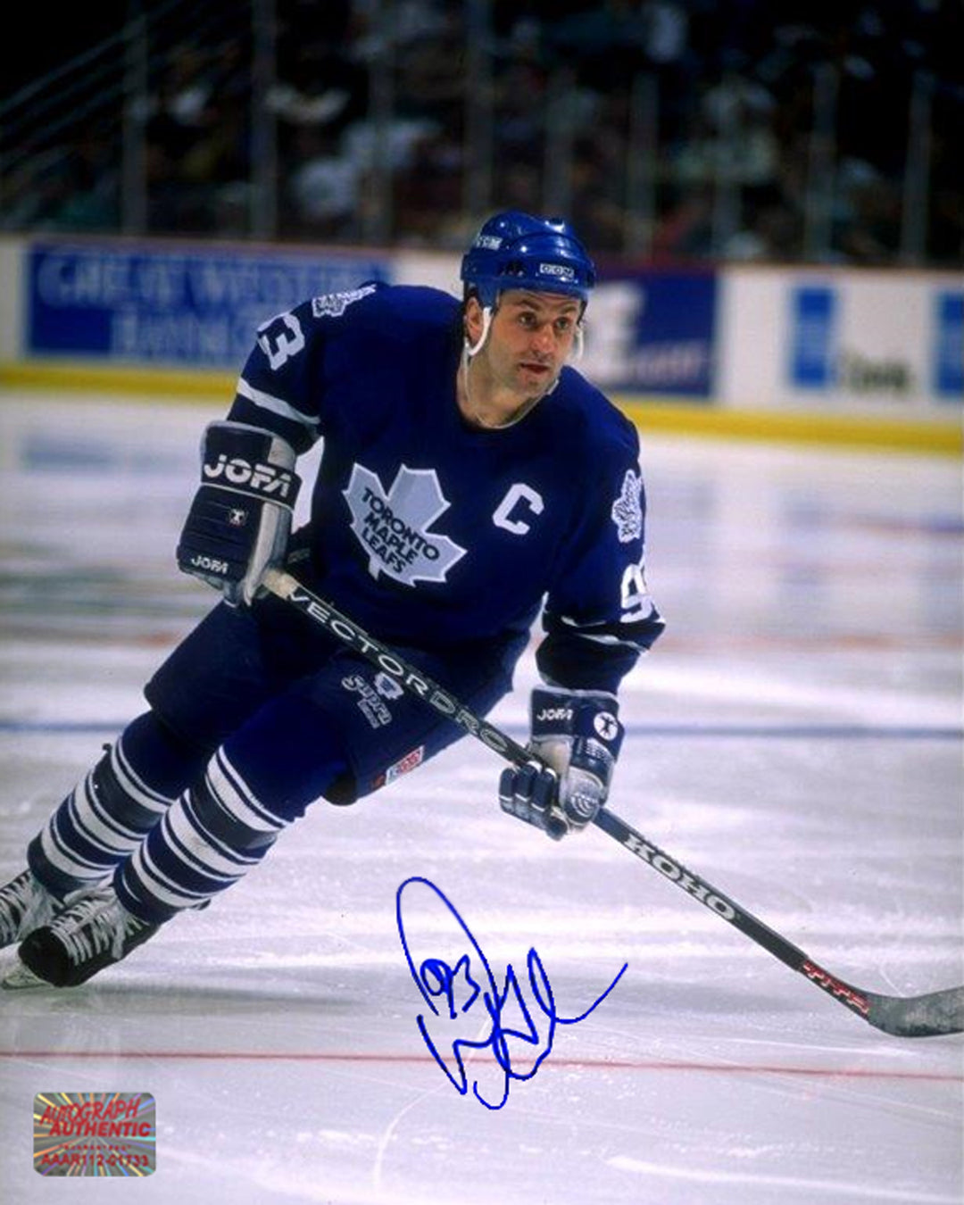 Doug Gilmour Signed 8X10 Toronto Maple Leafs Photo - Blue, Toronto Maple Leafs, NHL, Hockey, Autographed, Signed, AAHPH30264