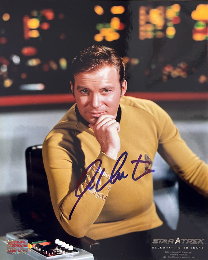 William Shatner Signed Star Trek 8X10: Starship Enterprise Captain Kirk, Star Trek, Hollywood, Movie and Television, Autographed, Signed, AAOCM33236