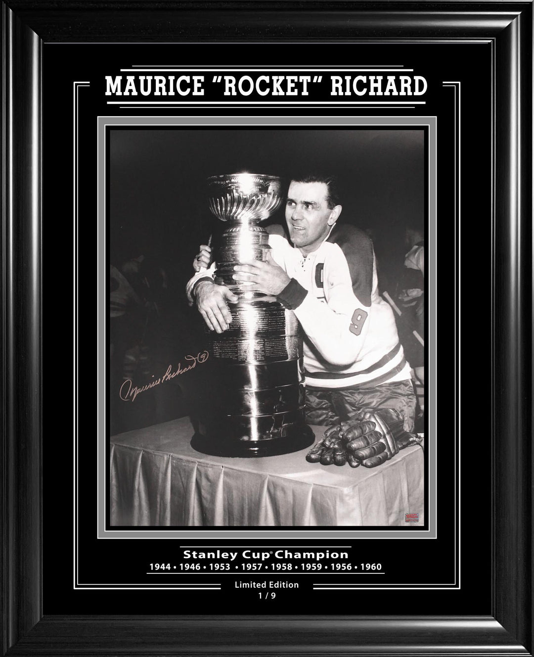 Maurice Rocket Richard Signed 16X20 Limited Edition #1 Of 9, Montreal Canadiens, NHL, Hockey, Autographed, Signed, AACMH33247