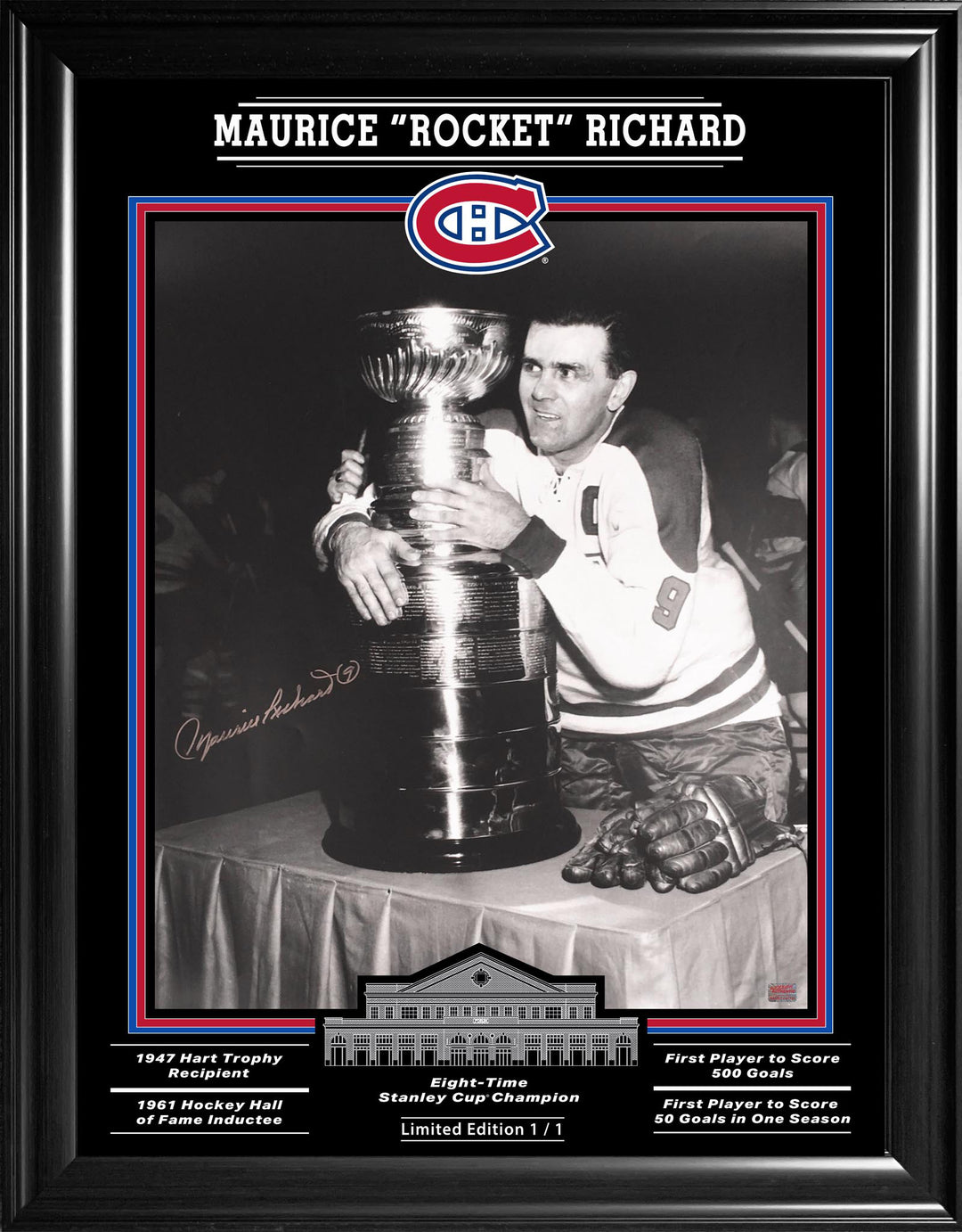 Maurice Rocket Richard Signed 20X24 Limited Edition #1 Of 1, Montreal Canadiens, NHL, Hockey, Autographed, Signed, AACMH33249