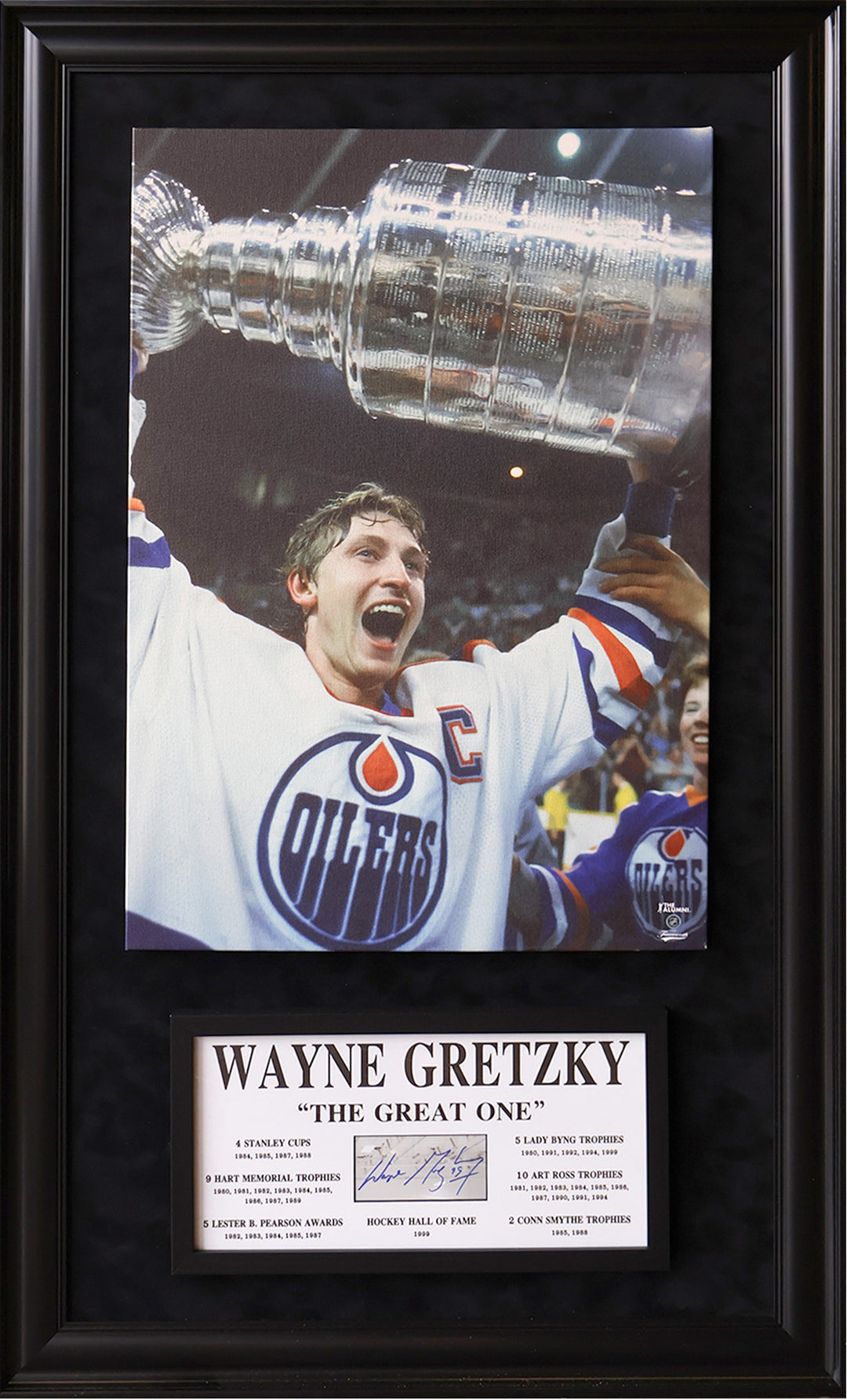 All Time Greats: Wayne Gretzky Signature Plaque & Canvas, Edmonton Oilers, NHL, Hockey, Autographed, Signed, AACMH33268