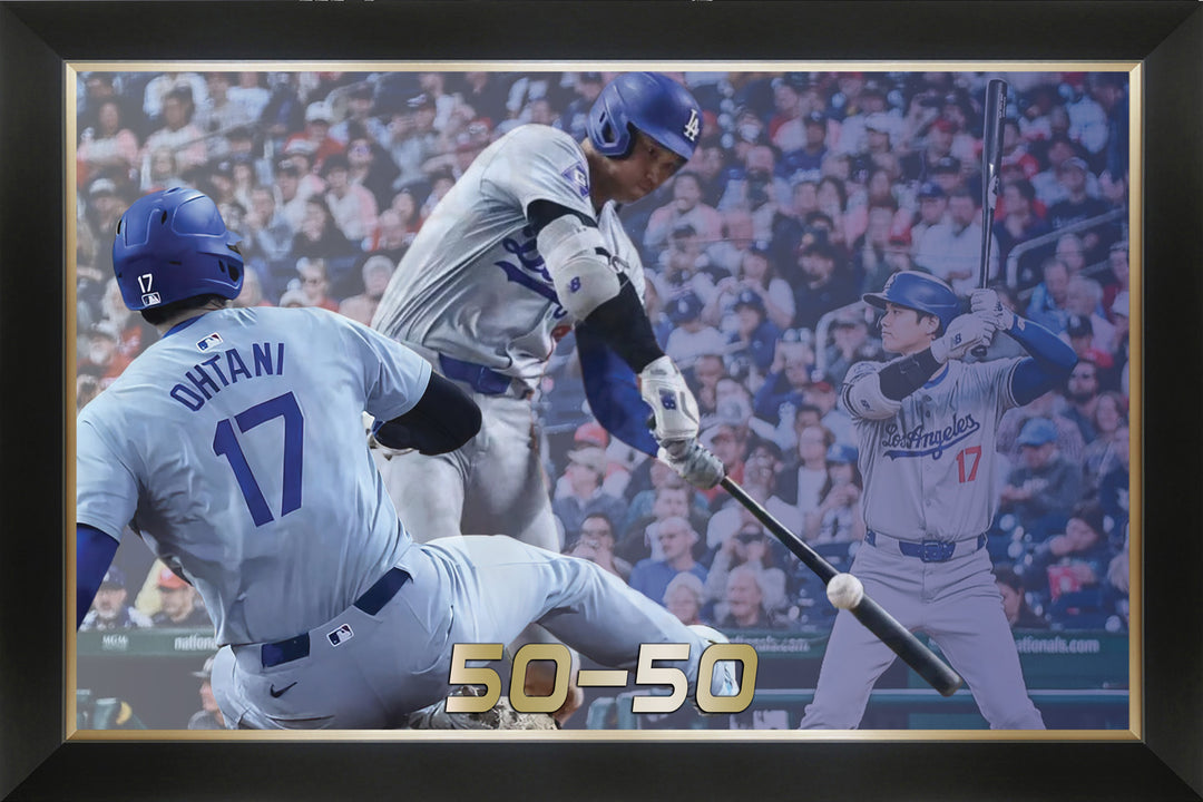 Shohei Ohtani Framed Canvas Record Setting 50-50 L.A. Dodgers, L.A. Dodgers, MLB, Hockey, Collectibile Memorabilia, AABCB33301