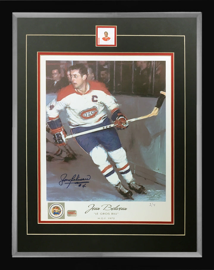 Autographed Jean Beliveau Lithograph Ltd. Ed. 1 Of 4 Montreal Canadiens, Montreal Canadiens, NHL, Hockey, Autographed, Signed, AAPCH31671