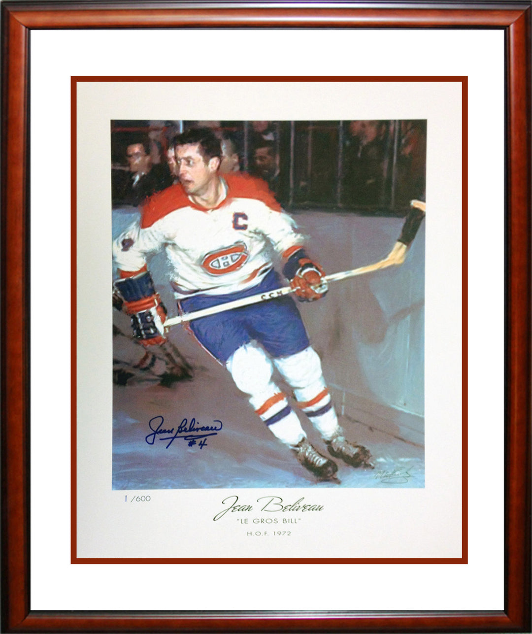 Autographed Jean Beliveau Lithograph Ltd. Ed. #1 Of 600 Montreal Canadiens, Montreal Canadiens, NHL, Hockey, Autographed, Signed, AAPCH31669