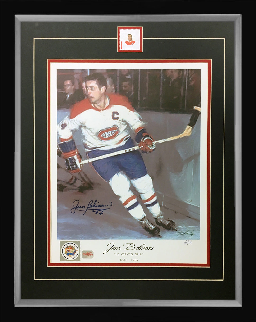 Autographed Jean Beliveau Lithograph Ltd. Ed. 2 Of 4  Montreal Canadiens, Montreal Canadiens, NHL, Hockey, Autographed, Signed, AAPCH31672