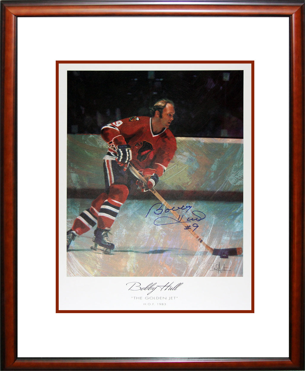 The Golden Jet Autographed Framed Lithograph - Bobby Hull Chicago Blackhawks, Chicago Blackhawks, NHL, Hockey, Autographed, Signed, AACMH30452