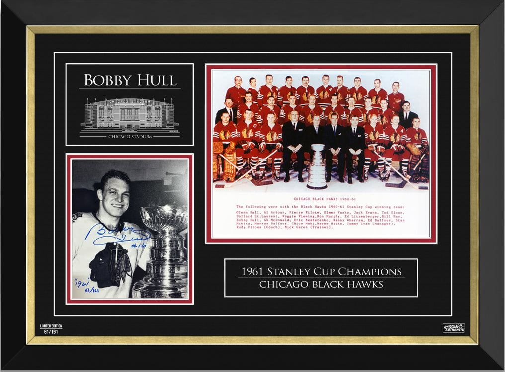 Bobby Hull Signed '61 Stanley Cup - Limited Edition #61/161 Chicago Blackhawks, Chicago Blackhawks, NHL, Hockey, Autographed, Signed, AAPCH33320