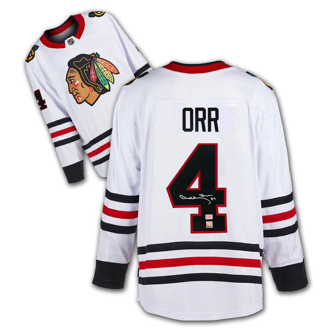 Bobby Orr Signed White Chicago Blackhawks Jersey - Gnr Coa, Chicago Blackhawks, Boston Bruins, NHL, Hockey, Autographed, Signed, AAAJH33266