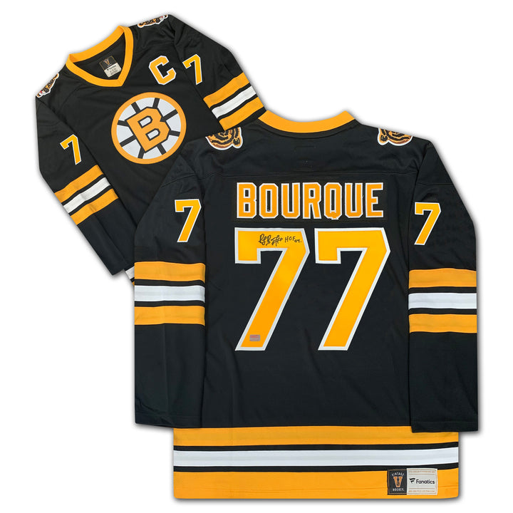 Raymond Bourque Autographed Black Boston Bruins Jersey, Boston Bruins, NHL, Hockey, Autographed, Signed, AAAJH31025