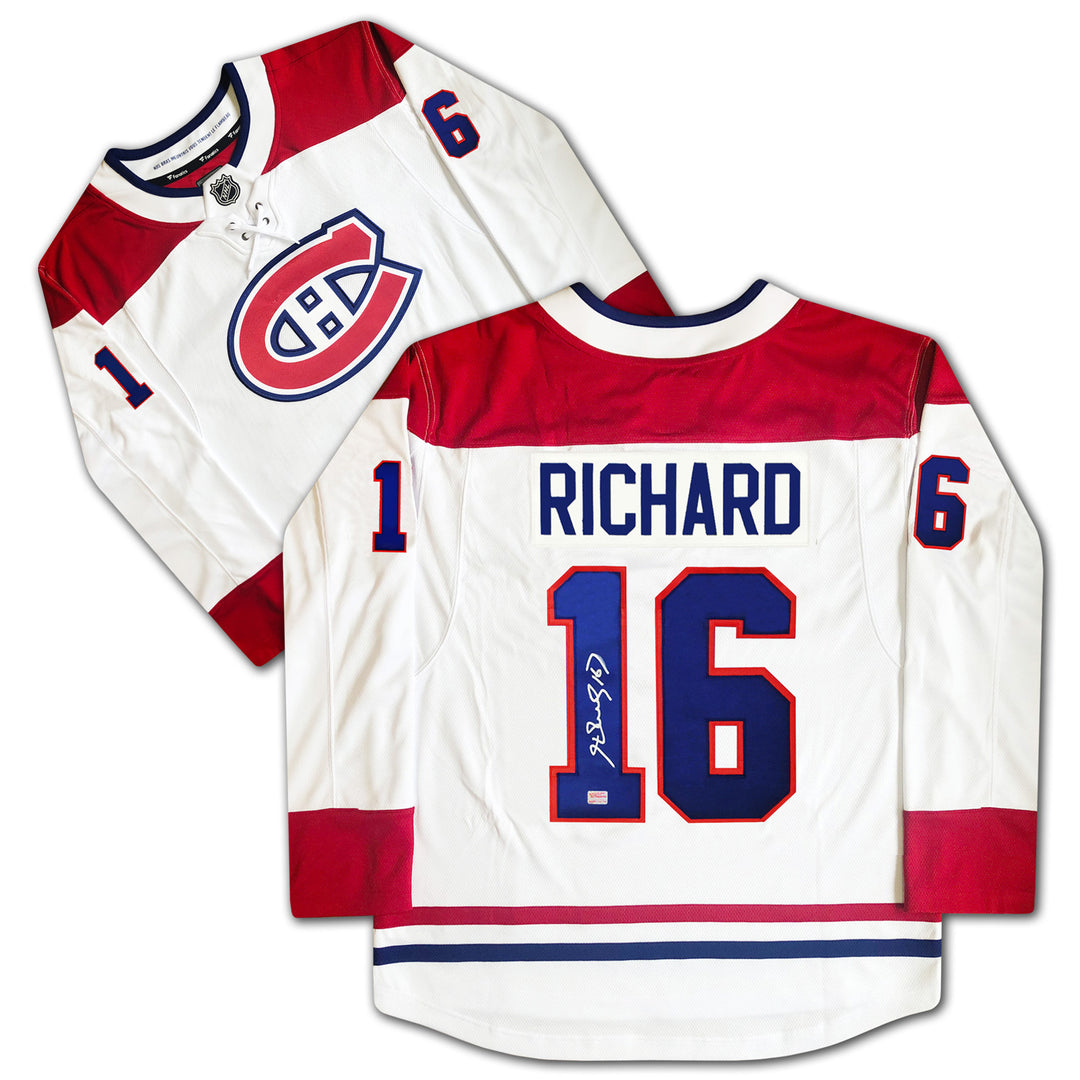 Henri Richard Autographed White Montreal Canadiens Jersey, Montreal Canadiens, NHL, Hockey, Autographed, Signed, AAAJH33240