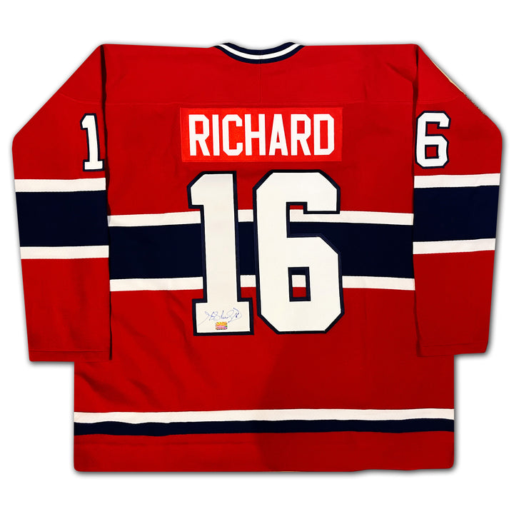 Henri Richard Autographed Red Montreal Canadiens Jersey, Montreal Canadiens, NHL, Hockey, Autographed, Signed, AAAJH30127