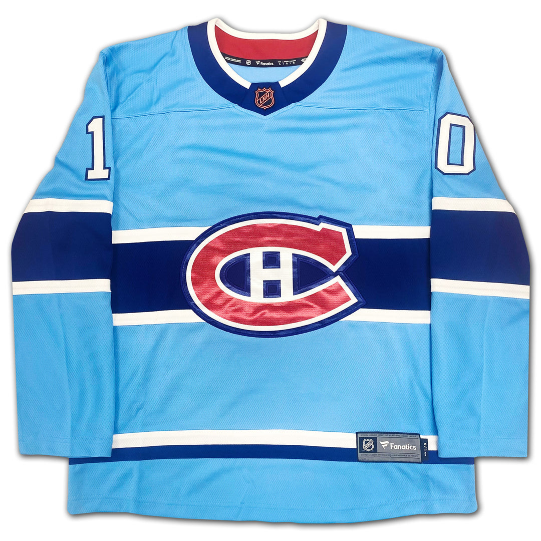 Guy Lafleur Autographed Special Edition Light Blue Jersey Montreal Canadiens, Montreal Canadiens, NHL, Hockey, Autographed, Signed, AAAJH33197