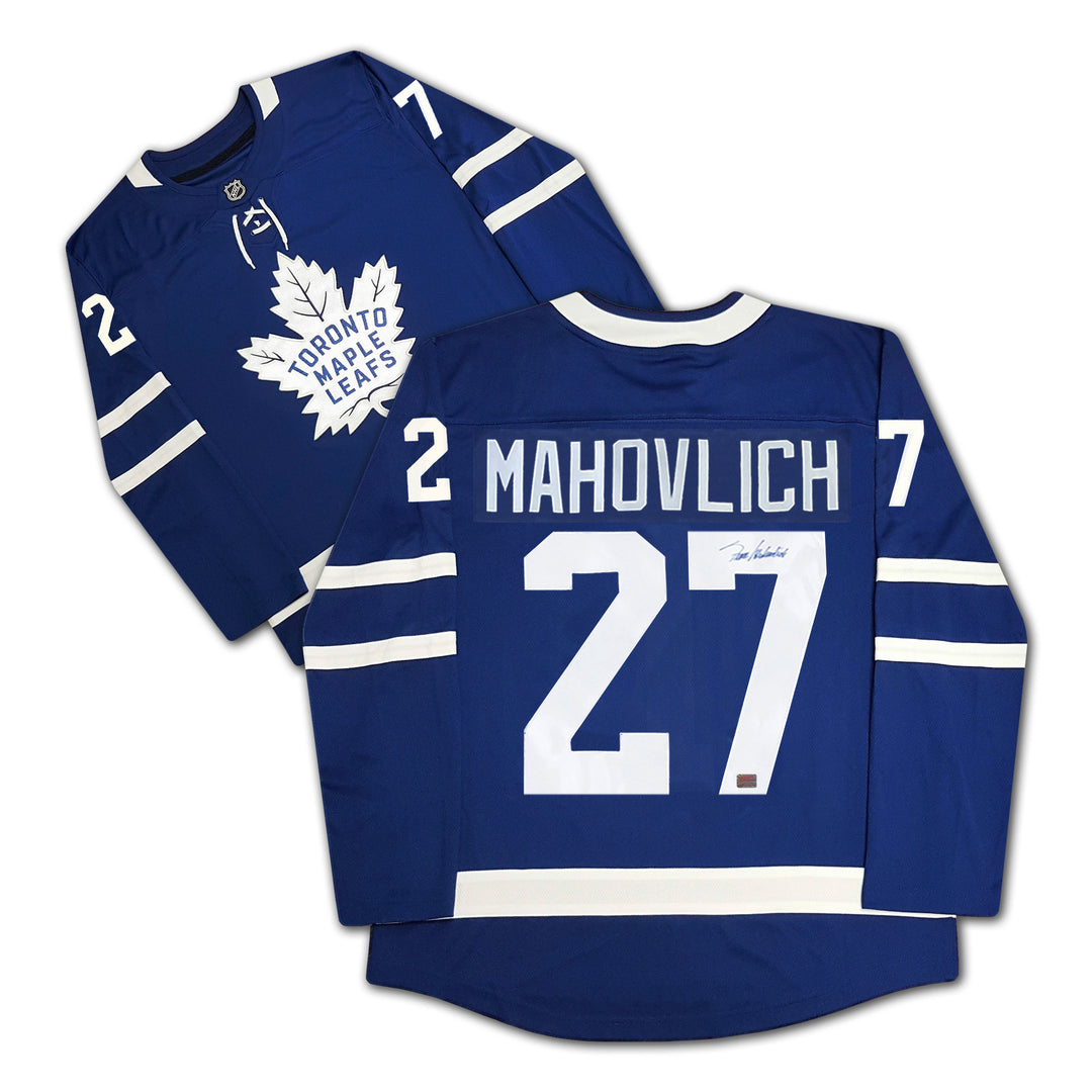 Frank Mahovlich Autographed Blue Toronto Maple Leafs Jersey, Toronto Maple Leafs, NHL, Hockey, Autographed, Signed, AAAJH30118