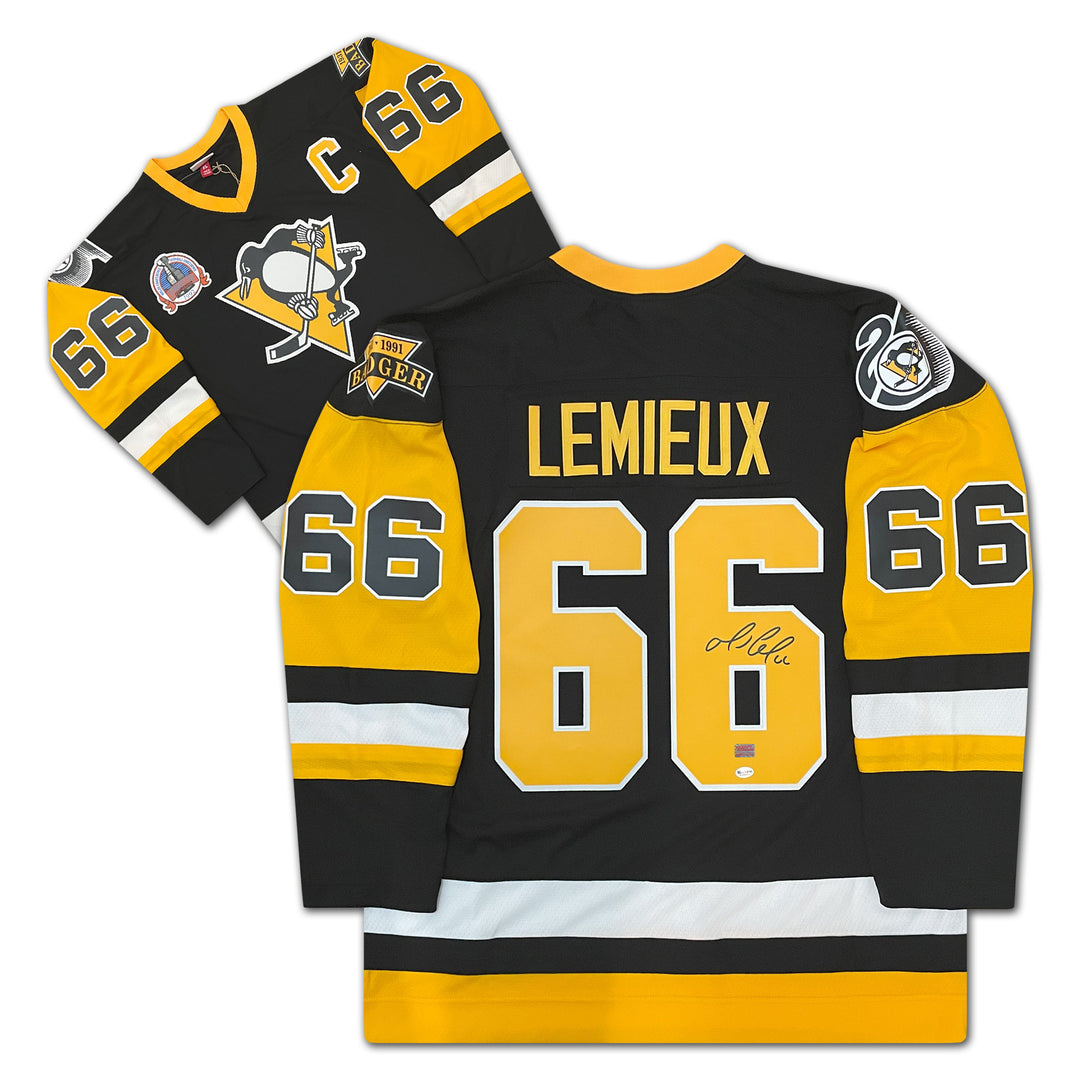 Mario Lemieux Signed Mitchell & Ness Jersey Pittsburgh Penguins, Pittsburgh Penguins, NHL, Hockey, Autographed, Signed, AAAJH33239