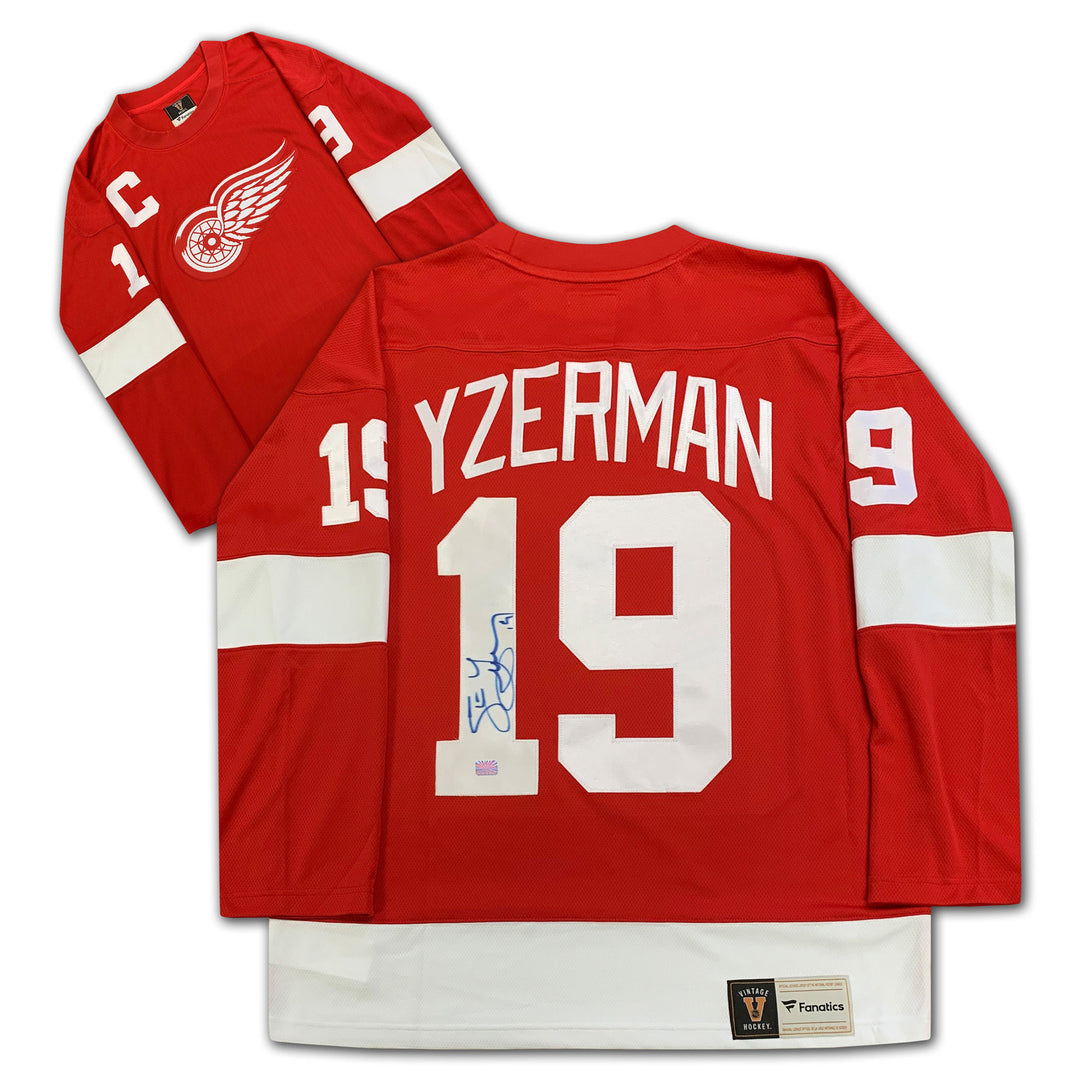 Steve Yzerman Signed Detroit Red Wings Vintage Style Jersey, Detroit Red Wings, NHL, Hockey, Autographed, Signed, AAAJH33184