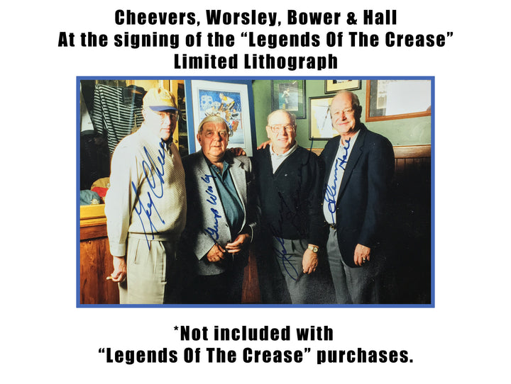 Legends Of The Crease Lithograph - 4 Autographs, Maple Leafs, NY Rangers, Blackhawks, Boston Bruins, NHL, Hockey, Autographed, Signed, AALCH30344